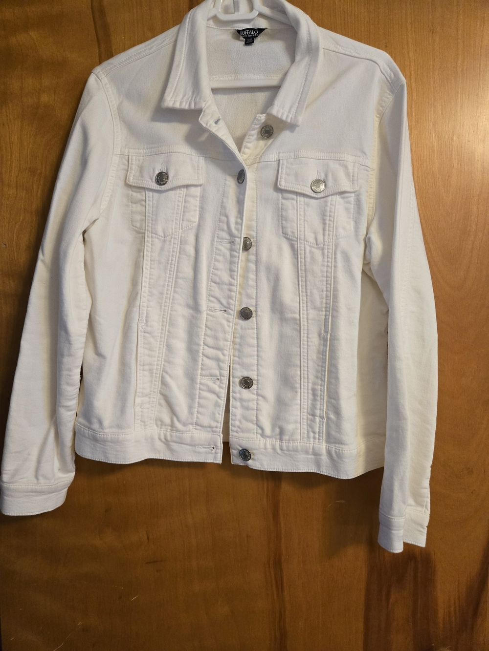 Buffalo David Bitton Women's White Denim Jacket - Classic Button Front